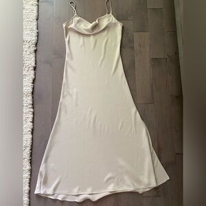 NWT LOFT  Satin Cowl Neck Midi Slip Dress Size 2